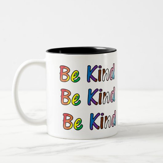 Wees aardig tweekleurige koffiemok (Links)