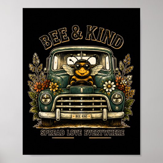 Wees aardig, verspreid overal liefde | Schattige b Poster (Voorkant)