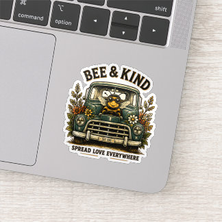 Wees aardig, verspreid overal liefde | Schattige b Sticker
