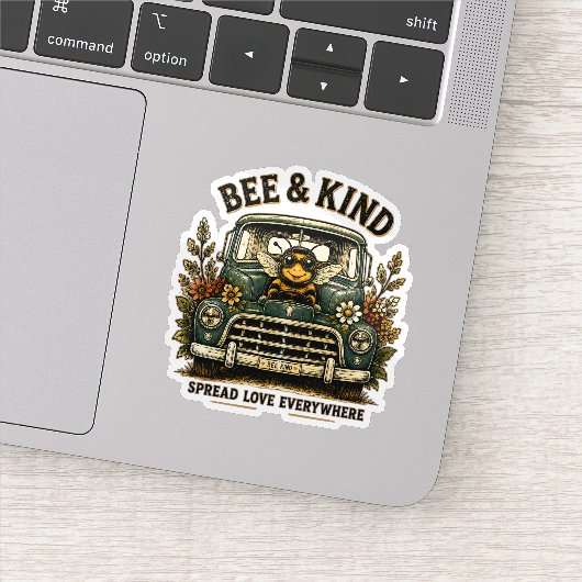 Wees aardig, verspreid overal liefde | Schattige b Sticker (Detail)