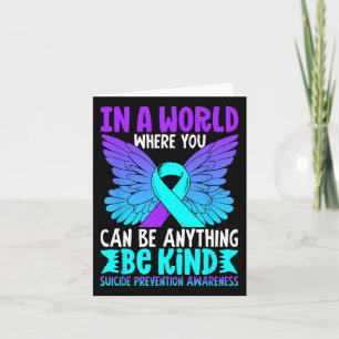 Wees Aardig Vlinder Turquoise Paarse Lint Zelfmoor Kaart