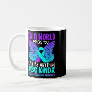 Wees Aardig Vlinder Turquoise Paarse Lint Zelfmoor Koffiemok