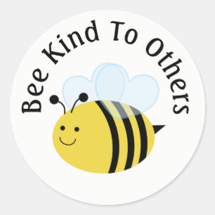 Wees aardig voor anderen hommel ronde sticker