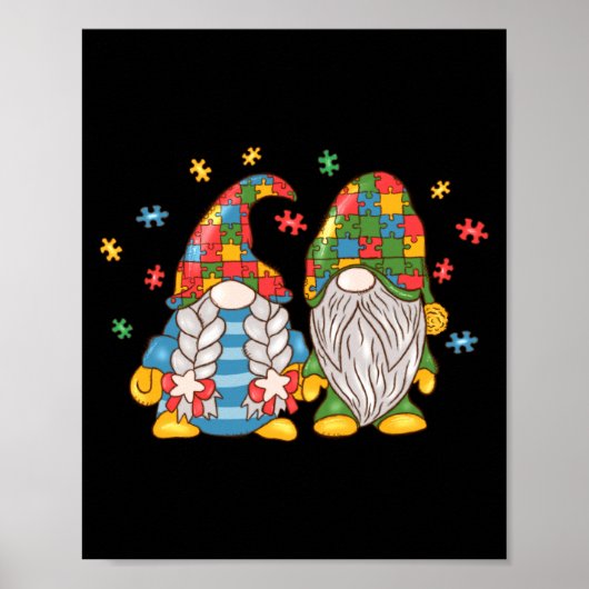Wees aardig voor autisme kabouters autisme bewustz poster (Voorkant)