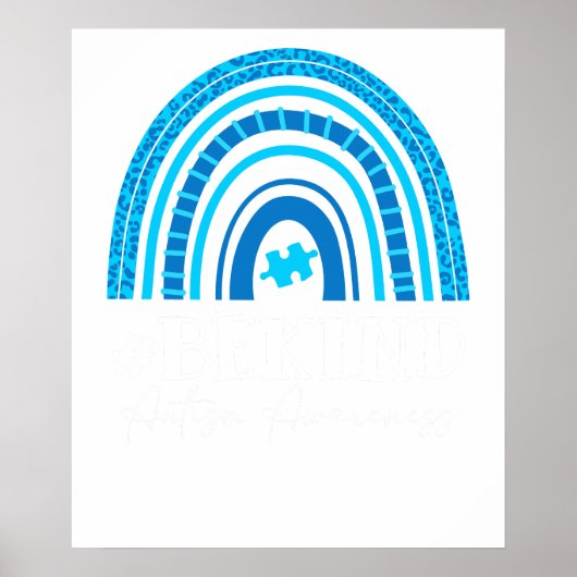wees aardig voor autisme regenboog poster (Voorkant)