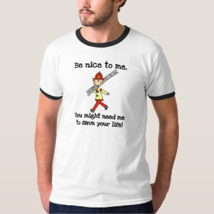 Wees aardig voor brandweerlieden, overhemden en ge t-shirt