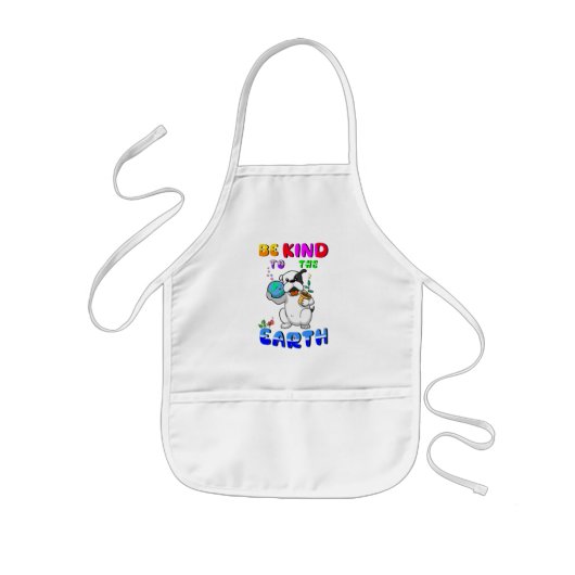 Wees aardig voor de aarde kinder schort (Voorkant)