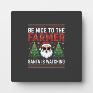 Wees aardig voor de boer Kerstman Kerstmis Fotoplaat