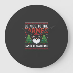 Wees aardig voor de boer Kerstman Kerstmis Grote Klok
