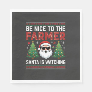 Wees aardig voor de boer Kerstman Kerstmis Servet