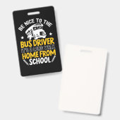 Wees aardig voor de buschauffeur badge (Voor- en achterkant)