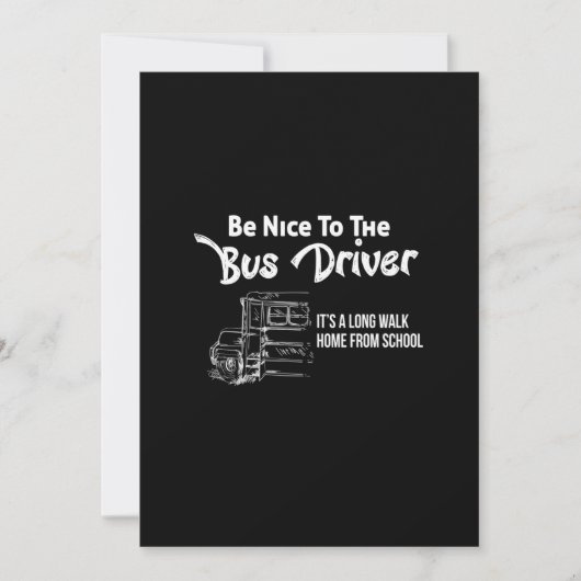 wees aardig voor de buschauffeur het is een lange feestdagenkaart (Voorkant)