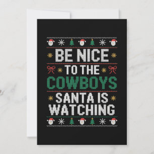 Wees aardig voor de cowboys, de kerstman kijkt toe kaart