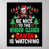Wees aardig voor de glazenwasser Santa Window Wash Poster (Voorkant)