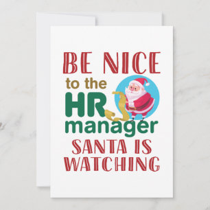 Wees aardig voor de HR-manager, Kerstman kijkt mee Feestdagenkaart
