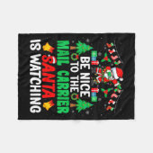 Wees aardig voor de kerstman van de postbode - Sta Fleece Deken (Voorkant (Horizontaal))