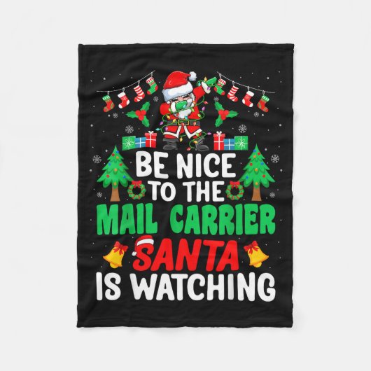 Wees aardig voor de kerstman van de postbode - Sta Fleece Deken (Voorkant)
