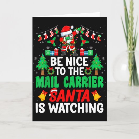 Wees aardig voor de kerstman van de postbode - Sta Kaart (Voorkant)