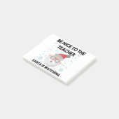 Wees aardig voor de leraar Kerstman kijkt toe Kers Post-it® Notes (Schuin)