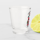 Wees aardig voor de leraar Kerstman kijkt toe Shot Glas (Links)