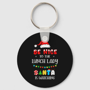 Wees aardig voor de lunchdame, Kerstman kijkt Kers Sleutelhanger