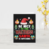 Wees aardig voor de serveerster die kerstman kijkt kaart (Gele Bloem)