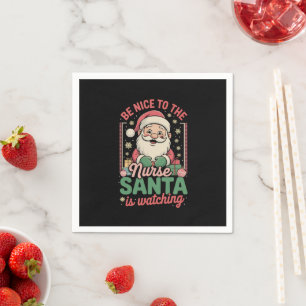 Wees aardig voor de verpleegster Kerstman kijkt to Servet