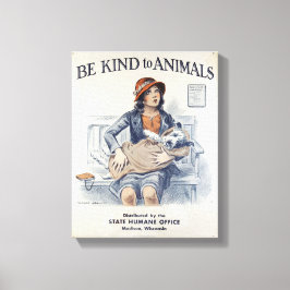 Wees aardig voor dieren - Vintage Poster Canvas Afdruk