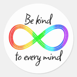 Wees aardig voor elke geest - Autisme Acceptatie R Ronde Sticker