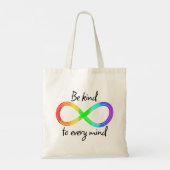 Wees aardig voor elke geest - Autisme Acceptatie R Tote Bag (Achterkant)