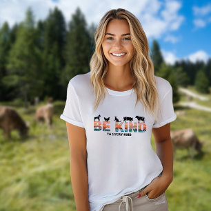 Wees aardig voor elke soort, veganistische  regenb t-shirt