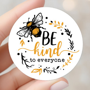 Wees aardig voor iedereen Cute Honey Bee Ronde Sticker