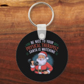 Wees aardig voor je fysiotherapeut, Santa Watching Sleutelhanger (Voorkant)