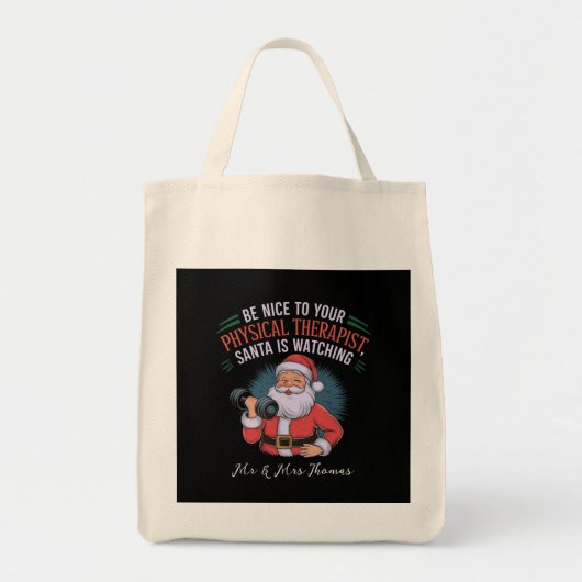 Wees aardig voor je fysiotherapeut, Santa Watching Tote Bag (Voorkant)