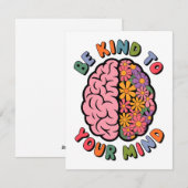 Wees aardig voor je geest, Floral Brain Quote Feestdagenkaart (Voorkant / Achterkant)