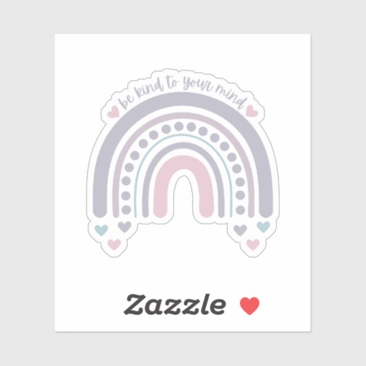 Wees aardig voor je geest | Rainbow French Grey Sticker (Vel)