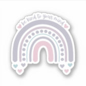 Wees aardig voor je geest | Rainbow French Grey Sticker (Voorkant)