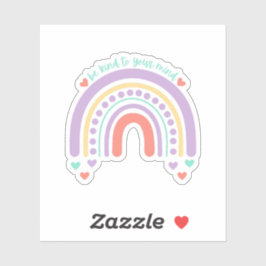 Wees aardig voor je geest | Regenboog perzik Snoep Sticker