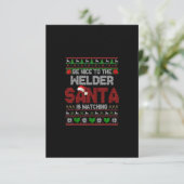 Wees aardig voor je liefste grappige kerstlasser bedankkaart (Staand voorkant)