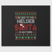 Wees aardig voor je liefste grappige kerstlasser cadeaupapier (Vlak)