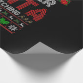 Wees aardig voor je liefste grappige kerstlasser cadeaupapier (Hoek)