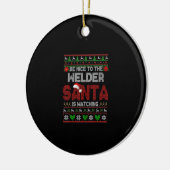 Wees aardig voor je liefste grappige kerstlasser keramisch ornament (Links)