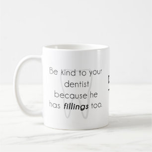 Wees aardig voor je tandarts! koffiemok