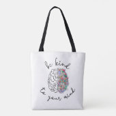 Wees Aardig Voor Je Verstand Bloemige Hersenen Men Tote Bag (Achterkant)