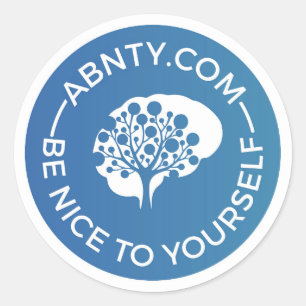 Wees aardig voor jezelf - ABNTY.COM Blue Ronde Sticker