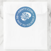 Wees aardig voor jezelf - ABNTY.COM Blue Ronde Sticker (Tas)