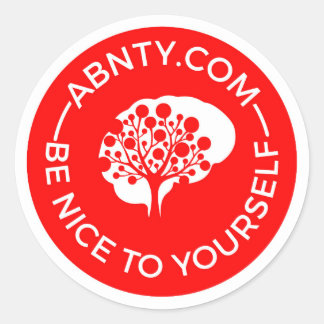 Wees aardig voor jezelf - ABNTY.COM Red Ronde Sticker
