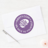 Wees aardig voor jezelf - ANBTY.COM Paars Ronde Sticker (Envelop)
