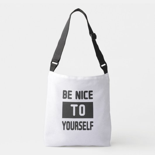 Wees aardig voor jezelf crossbody tas (Voorkant)