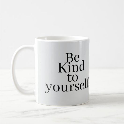 Wees aardig voor jezelf! koffiemok (Links)
